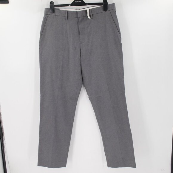NWT J CREW dress pants mens 34 35x31.5 Gray Bowery Classic Flat Front cotton
